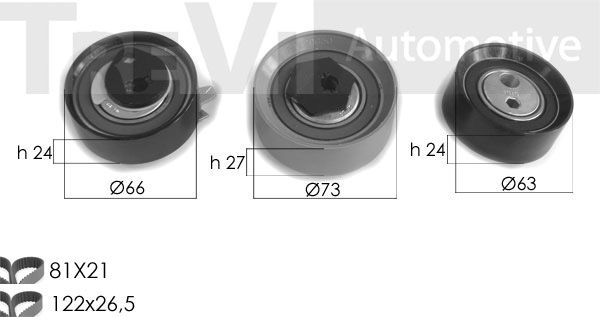 TREVI AUTOMOTIVE paskirstymo diržo komplektas KD1417